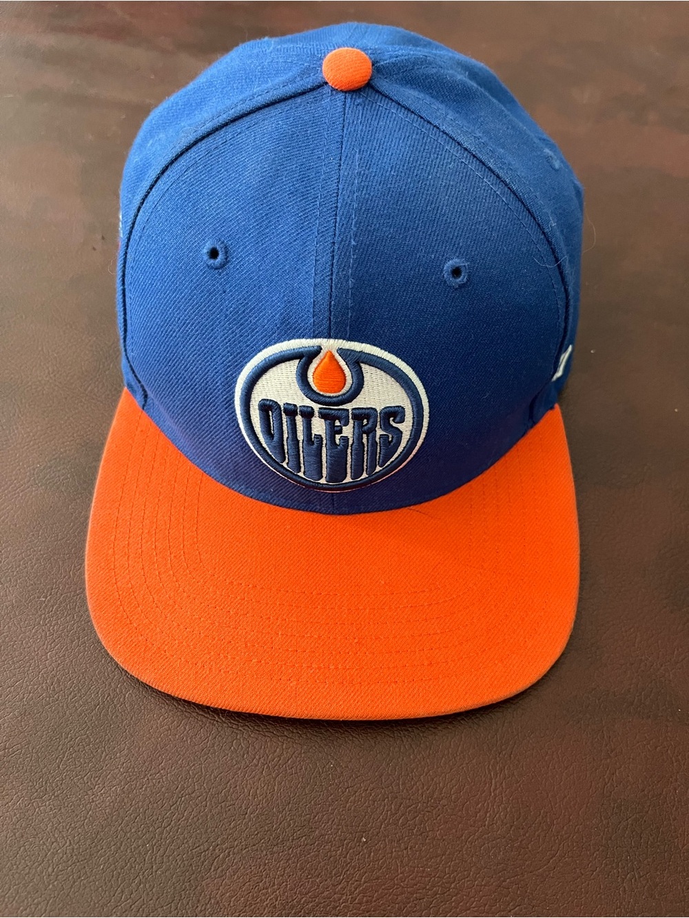 EDMONTON OILERS Blue and Orange Fitted Hockey Cap